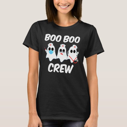 Halloween Boo Boo Crew Ghost Nurse Costume Rn Nurs Tシャツ (正面)