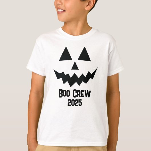 Halloween Boo Crew 2025 jack-o-lantern pumpkin Tシャツ (正面)