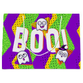 Halloween BOO Ghosts Green Party Bag ラージペーパーバッグ (正面)
