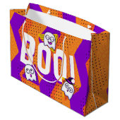 Halloween BOO Ghosts Orange Party Bag ラージペーパーバッグ (裏面アングル)