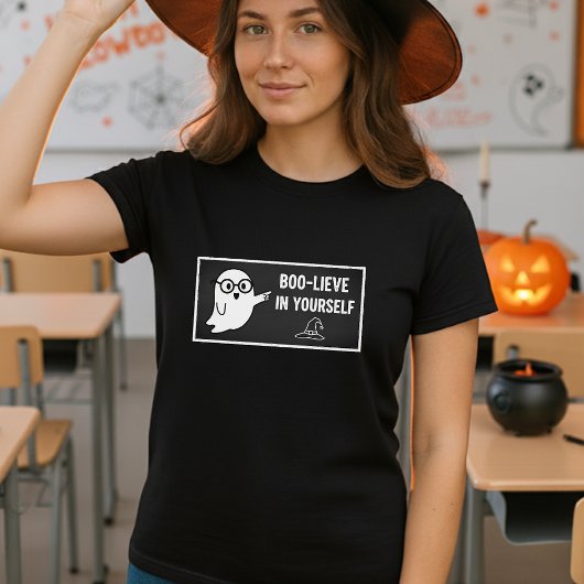 Halloween BOO‑LIEVE in Yourself Teacher-Librarian Tシャツ