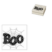 Halloween "Boo" Spider Web ラバースタンプ (押印)