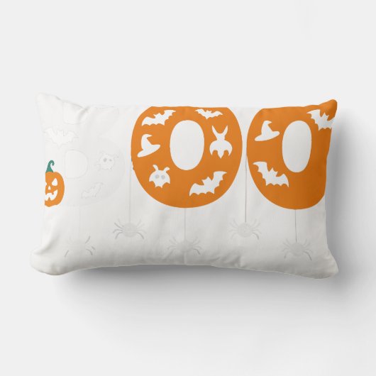 Halloween Boo Throw Pillow – Cute Spooky Decor for ランバークッション (正面)