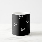 Halloween boo typography black white コーヒーマグカップ (中央)