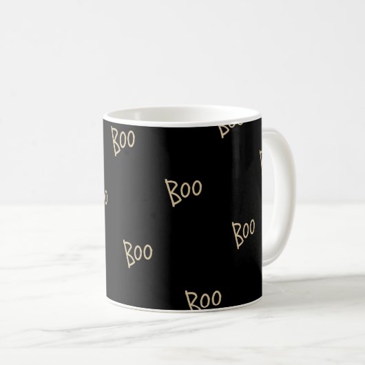Halloween boo typography pattern コーヒーマグカップ (正面右)