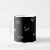Halloween boo typography pattern コーヒーマグカップ (正面左)
