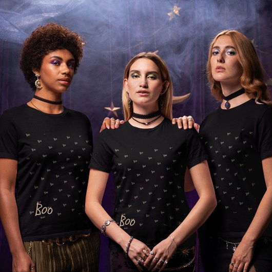 Halloween boo typography tシャツ