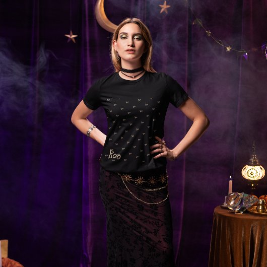 Halloween boo typography tシャツ