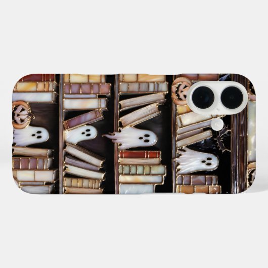 Halloween Bookshelf Phone Case Ghost Pumpkin Case-Mate iPhoneケース (裏面 (横))
