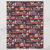 Halloween Bookshelf Scrapbook Paper (正面)