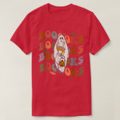 Halloween Booooks Cute Ghost Boo Reading Books Adu Tシャツ (デザイン正面)