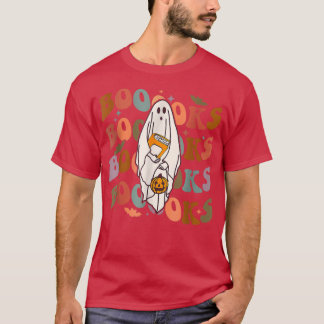 Halloween Booooks Cute Ghost Boo Reading Books Adu Tシャツ