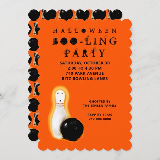 Halloween Bowling Party Invitations 招待状 (正面/裏面)