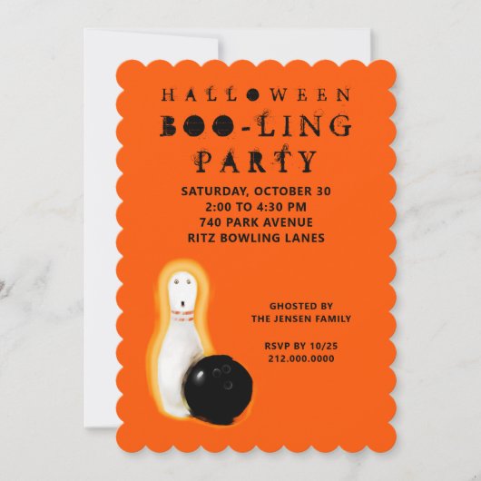 Halloween Bowling Party Invitations 招待状 (正面)