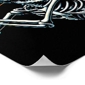 Halloween Boys Batting Skeleton Baseball  ポスター (角)