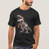 Halloween Boys Dinosaur Skeleton rex Scary Pumpkin Tシャツ (正面)