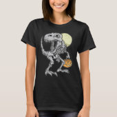 Halloween Boys Dinosaur Skeleton rex Scary Pumpkin Tシャツ (正面)