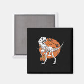 Halloween Boys Dinosaur Skeleton T Rex Scary Pumpk マグネット (正面/裏面)