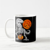 Halloween Boys Dinosaur Skeleton T Rex Y Pumpkin M コーヒーマグカップ (左)
