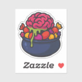 Halloween Brain Candy Bowl Horror Sticker シール (シート)