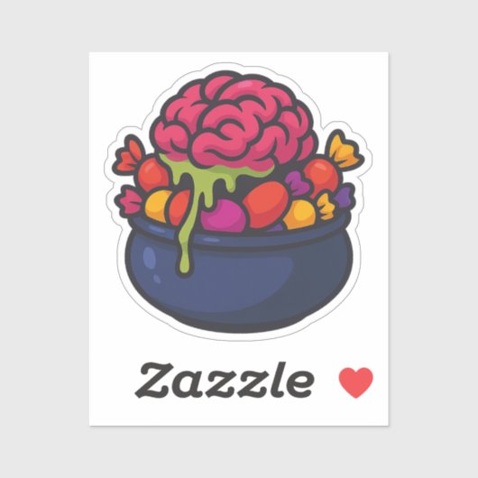 Halloween Brain Candy Bowl Horror Sticker シール (シート)