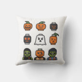 Halloween Brick Head Monster Throw Pillow クッション (裏面)