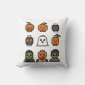 Halloween Brick Head Monster Throw Pillow クッション (正面)