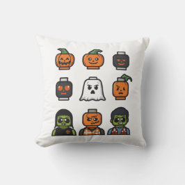 Halloween Brick Head Monster Throw Pillow クッション