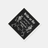 Halloween Bride or Die Skeleton Bachelorette Party スタンダードカクテルナプキン (角)