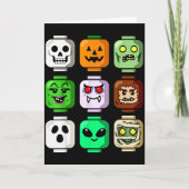 Halloween Building Brick Head Pumpkin Ghost Zombie カード (正面)