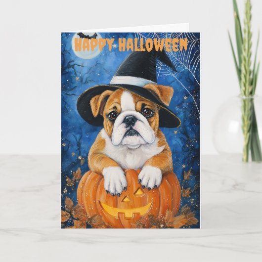 Halloween Bulldog Dog シーズンカード (正面)