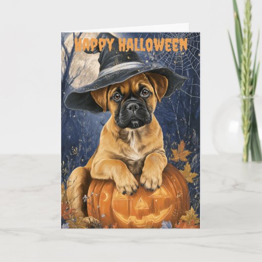Halloween Bullmastiff Dog シーズンカード (正面)