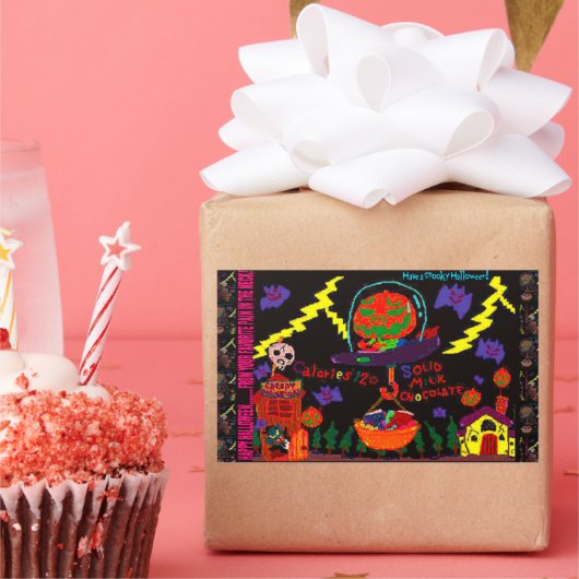 Halloween Candy 長方形シール (パーティー)