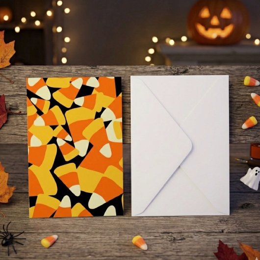Halloween Candy Corn Seamless Pattern カード