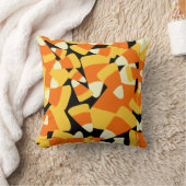 Halloween Candy Corn Seamless Pattern クッション (ブランケット)