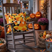 Halloween Candy Corn Seamless Pattern クッション