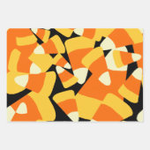Halloween Candy Corn Seamless Pattern ラッピングペーパーシート (正面2)