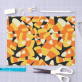 Halloween Candy Corn Seamless Pattern 薄葉紙 (クラフト)