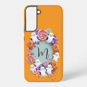 Halloween Candy Wreath with Ghosts Samsung Galaxyケース (裏面)