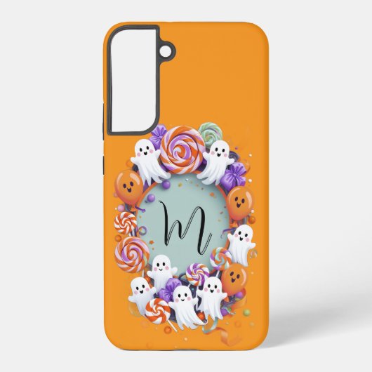 Halloween Candy Wreath with Ghosts Samsung Galaxyケース (裏面)