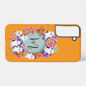 Halloween Candy Wreath with Ghosts Samsung Galaxyケース (裏面横)