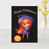 Halloween Card-Witch カード (黄色い花)