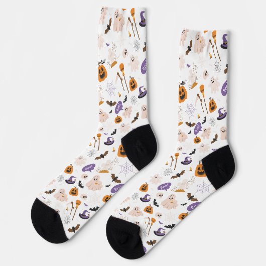 Halloween Cartoon Pattern ソックス (左)