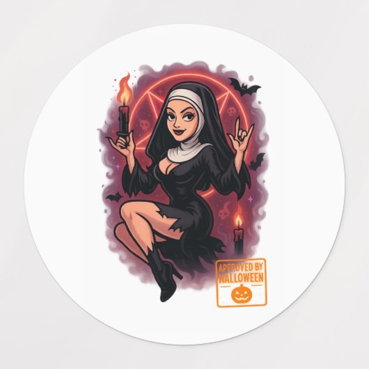 Halloween Cartoon Succubus – Dark & Playful ラベル (デザイン2)