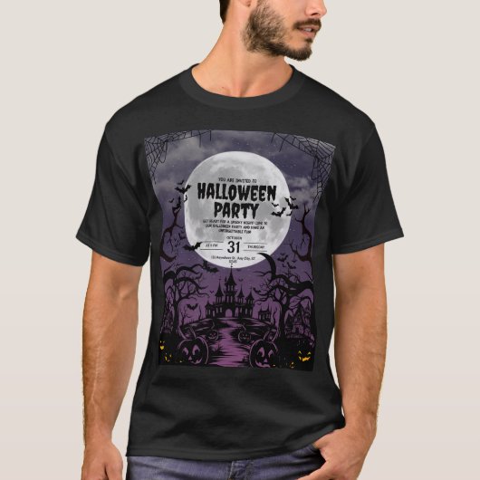 Halloween Castle Party Invitation Tシャツ (正面)