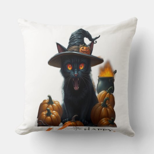 Halloween Cat  クッション (正面)