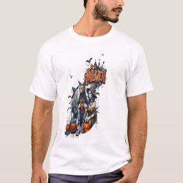 halloween cat horror art graffiti  tシャツ