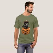 Halloween Cat In Pumkin T-Shirt Tシャツ (正面フル)