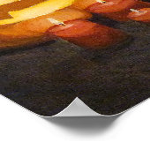 Halloween Cat Mask & Jack-o'-lantern Wall Art ポスター (角)