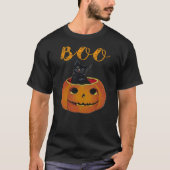 Halloween Cat Pumpkin Jack-O-Lantern Kitty Costume Tシャツ (正面)